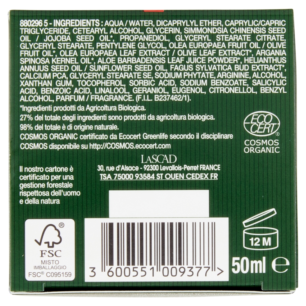 Tesori di Provenza Crema Viso Anti-rughe Giorno, Con Olio d'Oliva Bio, Ricco in Polifenoli, 50 ml